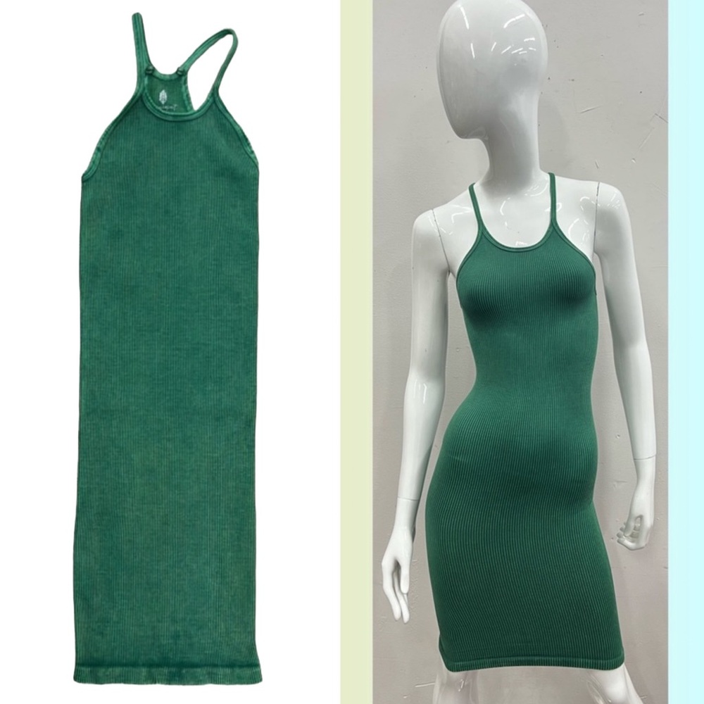 RARE Free People Movement Happiness Runs Dress in Green size XS/S